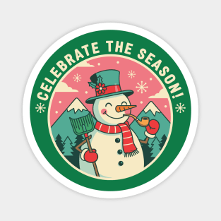 Cute Snowman Celebrate the Season Magnet
